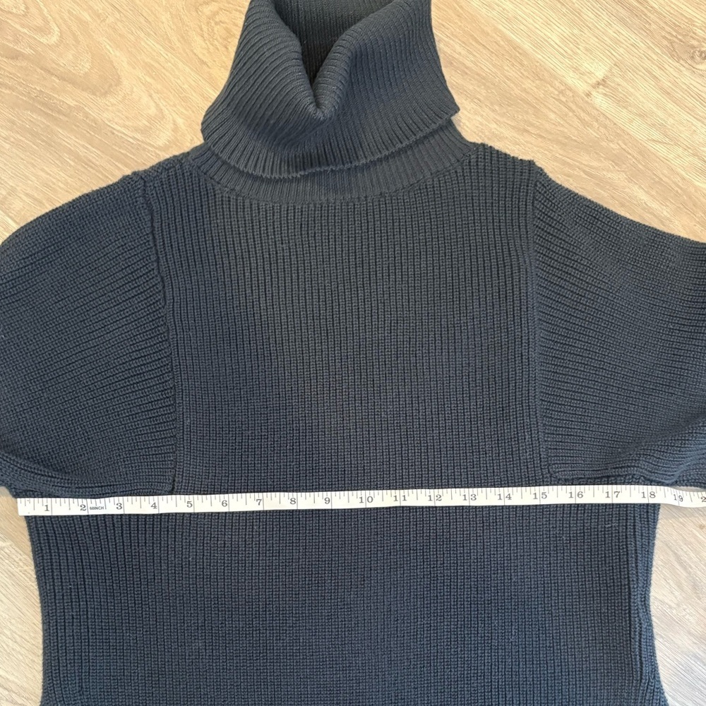 Gentle Fawn Ribbed Knit Turtleneck Sweater Relaxed Fit Deep Navy High size Small - Picture 10 of 11